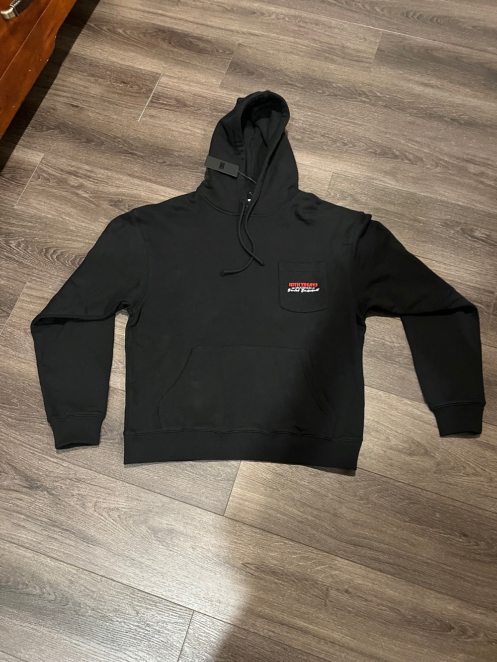 Kith treats Black Hoodie with Small Red Logo
